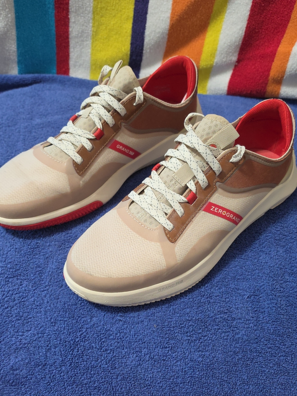 Cole Haan ZERØGRAND Winner Tennis Sneaker Mens 10.5 British Tan Cement Ivory